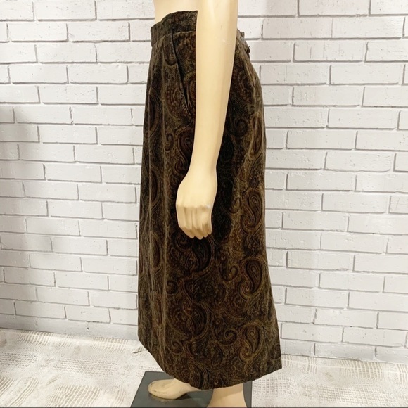 Michelle Stuart Vintage Brown‎ Paisley Midi Skirt - Picture 10 of 16